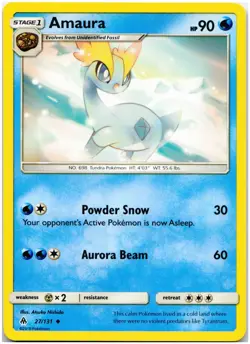 Amaura 27/131 SM - Forbidden Light Pokemon Card NM - Image 1
