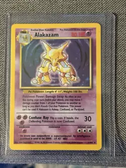 Pokemon TCG Alakazam Holo Rare Card 1/102 Base Set - Image 2