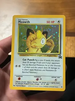 Pokemon Card - Team Rocket's Meowth #18 Black Star Promo SWIRL - Image 2