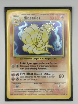 Pokemon TCG Ninetales Base Set 12/102 Unlimited Holo Rare Card WOTC - Image 1