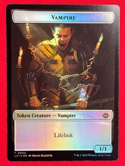 MTG Foil 1X Vampire - Vampire Demon X1 Token #4/15 Lost Caverns of Ixalan - Image 1