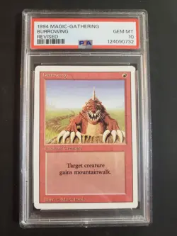 PSA 10 MTG Burrowing - Revised - Magic the Gathering - Image 1