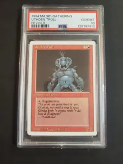 PSA 10 MTG Magic the Gathering Uthden Troll Revised - Image 1