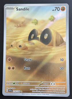 Pokemon TCG Sandile Scarlet & Violet Base Set 216/198 Holo Illustration Rare NM - Image 1