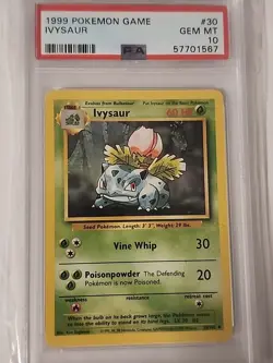 1999 Pokemon Base Set Ivysaur #30 English Unlimited 30/102 - PSA 10 GEM MINT - Image 2