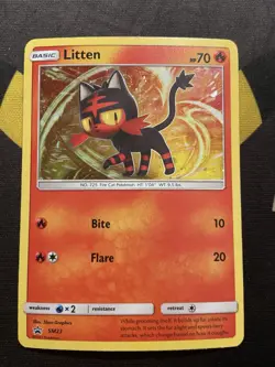 Pokemon TCG Litten SM23 Sun And Moon Black Star Promo MP - Image 1