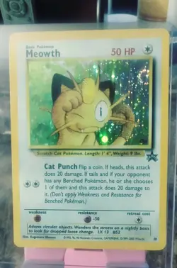 RARE Pokemon Black Star Promo Holo Meowth 10 in GEM MINT condition - Image 1