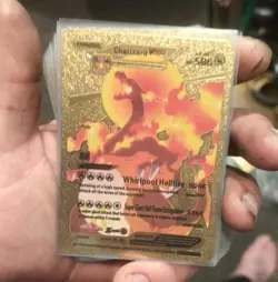 Charizard VMax Whirlpool Hellfire Gold Foil Fan Art Pokemon HP 586 - Image 1