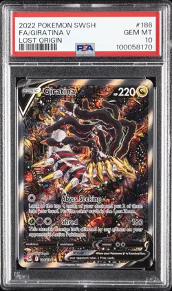 2022 POKEMON SWORD & SHIELD LOST ORIGIN #186 FULL ART/GIRATINA V PSA 10 - Image 1