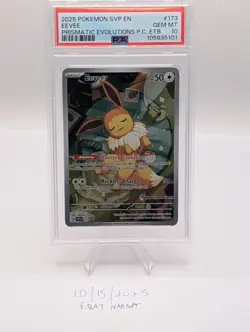 2025 Pokemon SVP EN Black Star Promo 173 EEVEE Pokemon Center Stamped PSA 10 - Image 1