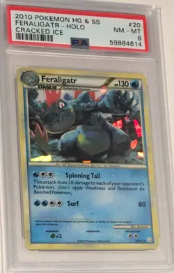 2010 Pokemon Heartgold Soulsilver HGSS PSA 8 Feraligatr Cracked Ice Holo #20 - Image 1