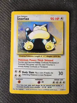 1999 Pokemon Jungle Snorlax 11/64 Holo No Symbol ERROR*Heavy Played - Image 1