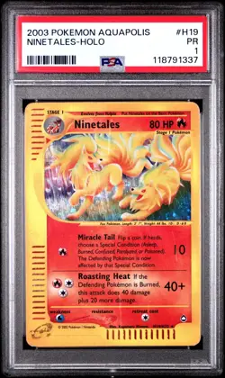 PSA 1 PR 2003 Aquapolis Ninetales Holo Foil H19/H32 E-Reader Series Pokemon WOTC - Image 1