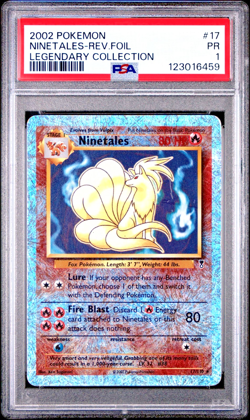 PSA 1 PR 2002 Pokemon Legendary Collection Ninetales 17/110 Reverse Holo Foil - Image 1