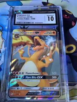 CGC 10 Charizard GX 9/68 Hidden Fates Holo Graded Pokemon Card - Image 1