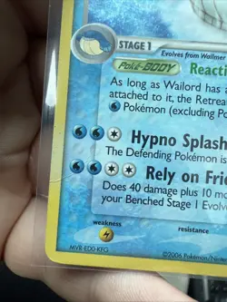 Pokemon Wailord 14/92 Legend Maker Holo Rare 2006 Excellent MP Swirl - Image 3