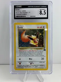 Eevee 11/53 Wotc Black Star Promo Holo Pokemon CGC 8.5 NM/MINT+ with **SWIRL** - Image 1