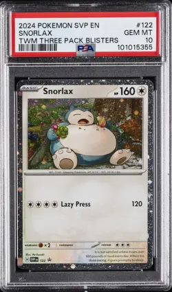 2024 POKEMON SVP EN-SV BLACK STAR PROMO #122 SNORLAX PSA 10 - Image 1