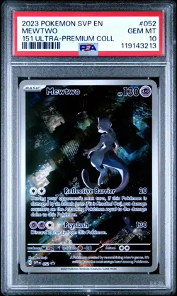 2023 POKEMON SVP EN-SV PROMO 151 ULTRA-PREMIUM COLLECTION #052 MEWTWO PSA 10 - Image 1