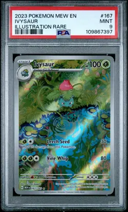 2023 POKEMON MEW EN-151 ILLUSTRATION RARE #167 IVYSAUR PSA 9 - Image 1