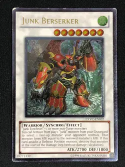 YUGIOH JUNK BERSERKER EXVC-EN037 1ST ULTIMATE LIGHT PLAY - Image 1