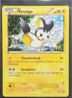Emolga 6/12 2012 McDonald's Holo Promo Card Pokemon TCG - Image 1