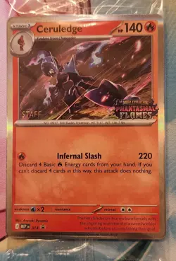 Phantasmal Flames STAFF Sealed Promo Pack - 4 Cards Pokemon TCG - Image 1
