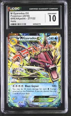 CGC 10 GEM MINT M Gyarados EX 2016 BREAKpoint 27/122 Holo Pokemon Card - Image 1