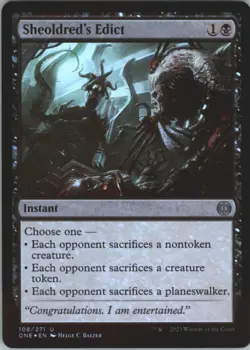 Sheoldred's Edict #108 Phyrexia: All Will Be One Foil Uncommon Magic - Image 1