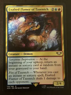 Magic The Gathering Exalted Flamer of Tzeentch from Warhammer 4k Set - Near Mint - Image 1