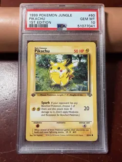 PSA 10 1ST EDITION - PIKACHU GEM MINT 💎 1999 POKEMON JUNGLE #60 ENGLISH - Image 1