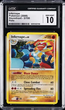 2008 POKEMON STORMFRONT - HOLO #3/100 INFERNAPE CGC 10 GEM MINT - Image 1