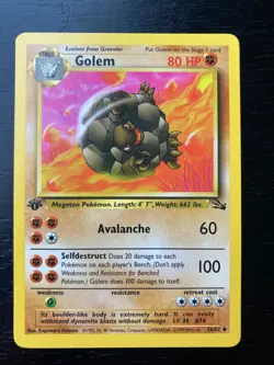 Pokemon 1st Edition Golem 36/62 Fossil Set EX/NM Free Shipping - Image 1