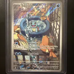 NM Squirtle 148/142 Stellar Crown Illustration Rare Holo Pokemon Card - Image 1
