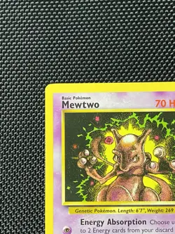 Pokemon Mewtwo #14 Vintage 1999 WB Black Star Promo Card Near Mint Condition - Image 2