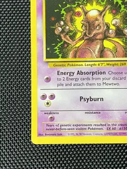 Pokemon Mewtwo #14 Vintage 1999 WB Black Star Promo Card Near Mint Condition - Image 5