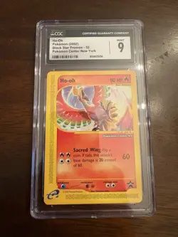 CGC 9 MINT Ho-Oh # 52 WOTC Black Star PROMO "Center NY" Pokemon Card - Image 1