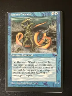 MTG Homarid Warrior Miscut X1 Fallen Empires Condition Pic Front/back Off Center - Image 1