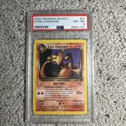 2000 Pokemon Dark Charizard 21/82 Non Holo Team Rocket - PSA NM - MT 8 - Image 1
