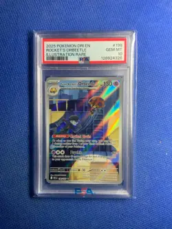 2025 POKEMON DRI EN-DESTINED RIVALS #198 TEAM ROCKET'S ORBEETLE PSA 10 - Image 1