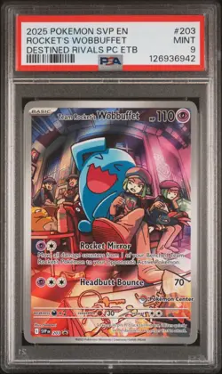 Team Rocket’s Wobbuffet 203 Destined Rivals Pokemon Center PSA 9 - Image 1