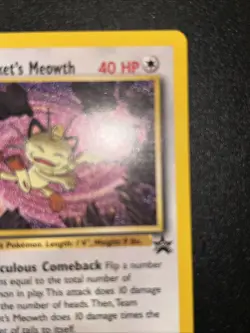 Team Rocket's Meowth # 18 Black Star PROMO WOTC Rare NEAR MINT Pokemon Card - Image 5