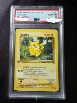 Pokemon TCG Pikachu Jungle 1st EDITION 60/64 Regular 1999 GRADED PSA 10 - Image 1