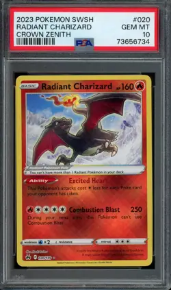 Pokemon Radiant Charizard 2023 SWSH Crown Zenith #020 PSA 10 Gem Mint - Image 1