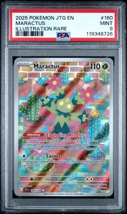 PSA 9 Maractus 160/159 Pokemon Journey Together Illustration Rare 2025 MINT - Image 1