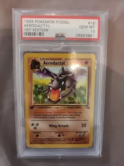 Pokemon TCG Aerodactyl Fossil 1st Edition #16/62 Psa 10 - Image 1