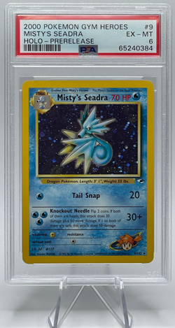 2000 POKEMON GYM HEROES #9 MISTY'S SEADRA HOLO-PRERELEASE WOTC PSA 6 EX-MT - Image 1