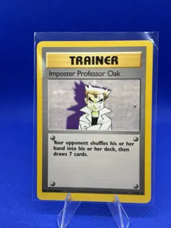 Pokemon TCG Trainer Imposter Professor Oak Base Set 73 Rare Vintage 1999 - Image 1