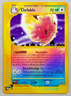 Pokemon Clefable #41/165 Reverse Holo Rare - 2002 Expedition Base Set - NM+ Cond - Image 1