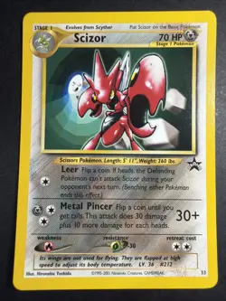 Pokemon TCG Scizor Wizards Black Star Promos 33 Regular Promo NM - Image 1